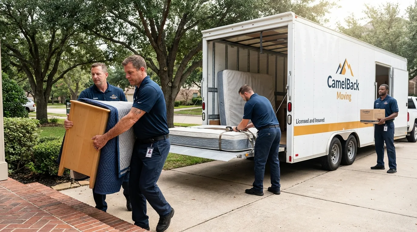 Crew loading residential truck for cross-state move from Follansbee, WV